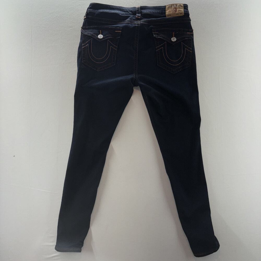 True Religion Jennie Curvy Mid Rise Super Skinny Jeans Size 33W Dark Wash Womens - Picture 8 of 10